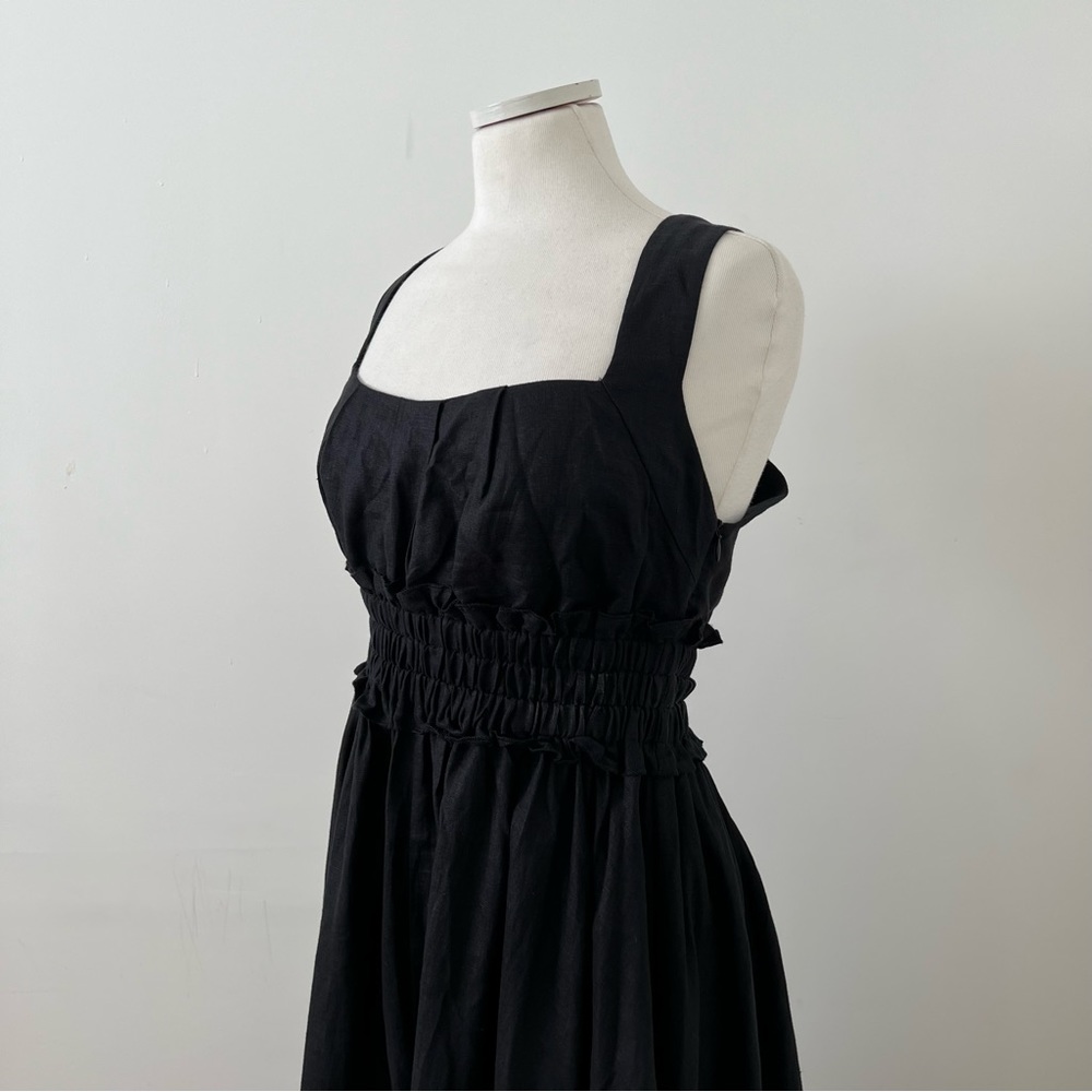 NWT Alemais Serge Cross Back Linen Dress Back 6 - Picture 5 of 7